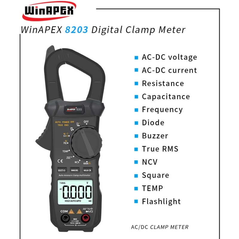 Win APEX 8203 Digital DC and AC Ampere Clampmeter and Multifunction Multimeter