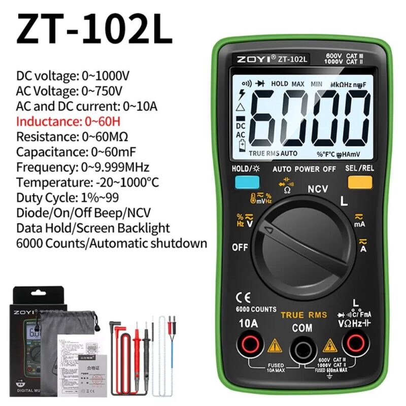 ZOYI  ZT102L Digital Multimeter  | ZOYI  ZT102L Inductance Meter